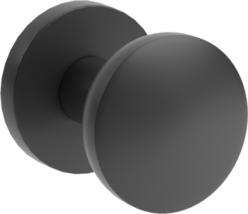 Bouton de porte rond Nobilo, finition noire