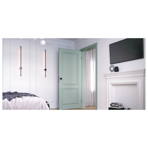 Porte intérieure 4 Elements AIR vert clair à panneaux moulurés, dans une chambre.