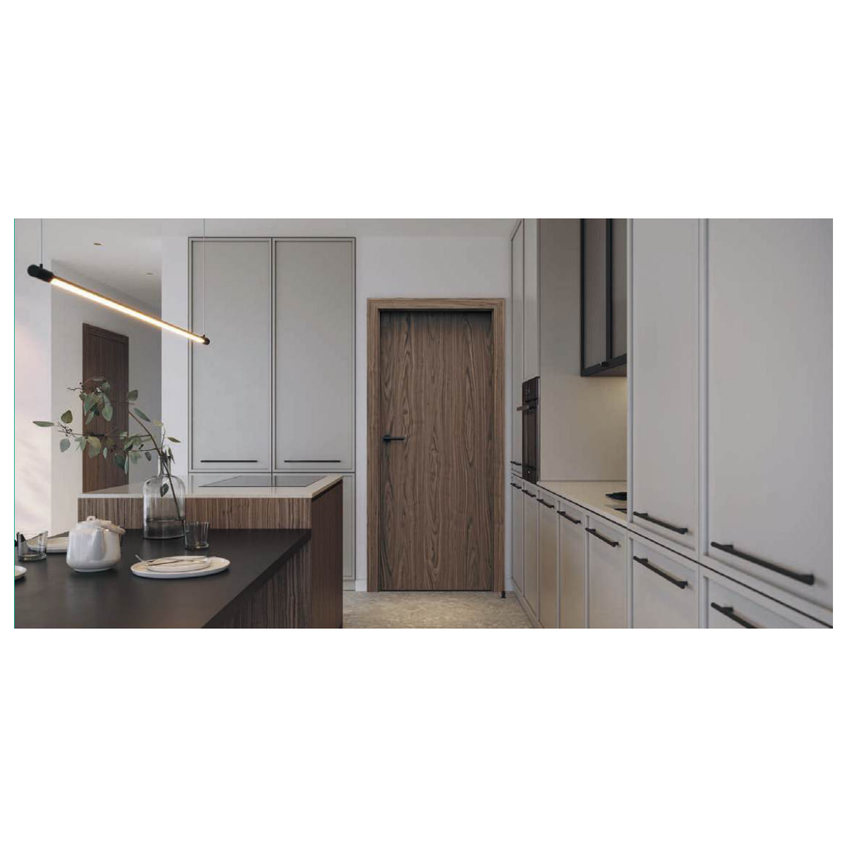 Porte intérieure NATURE CLASSIC aspect bois, dans une salle de bains.